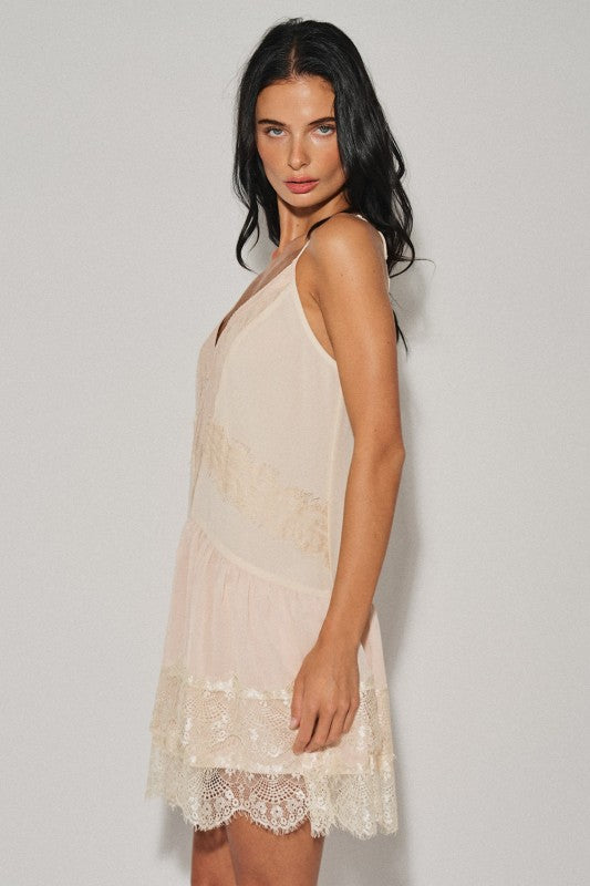 Seraphina lace slip dress
