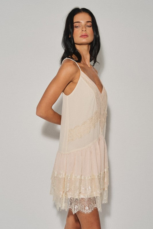 Seraphina lace slip dress