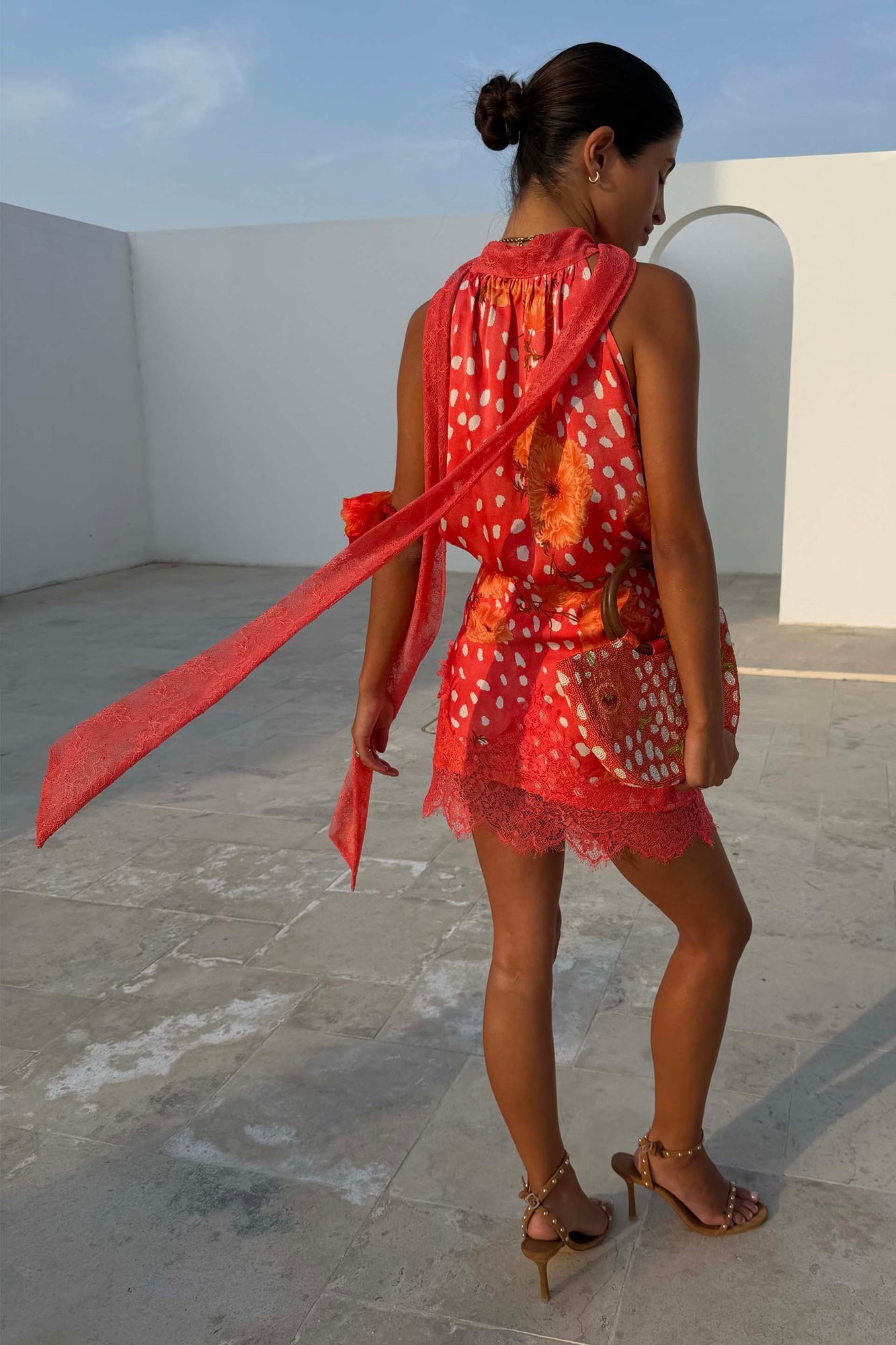 Coral poppy Maeva skirt by NFD
