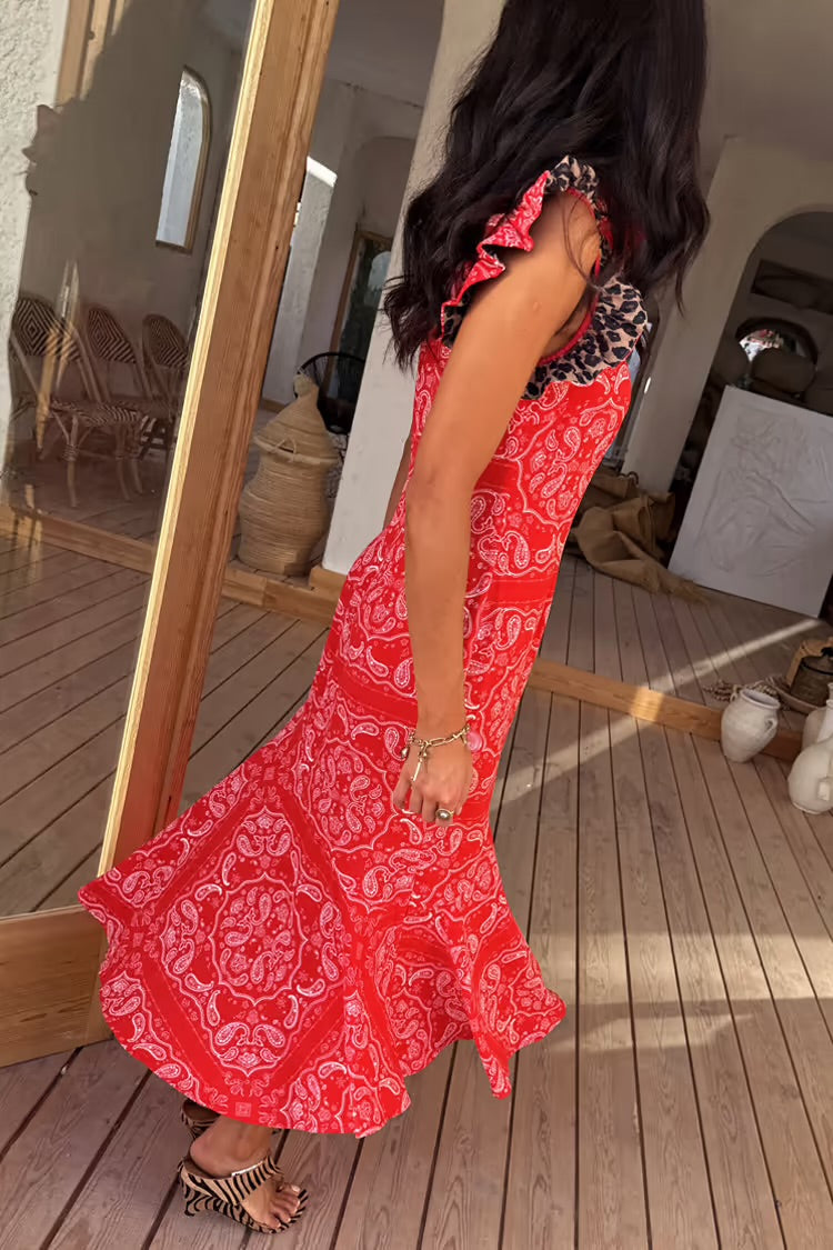 Red bandana Remi dress by NFD-preorder