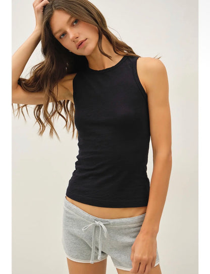 PaperDoll basics GARMENT DYED COTTON SLUB TANK TOP