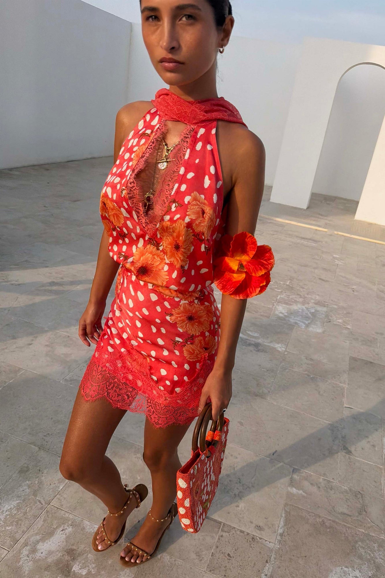 Coral poppy Maeva skirt by NFD