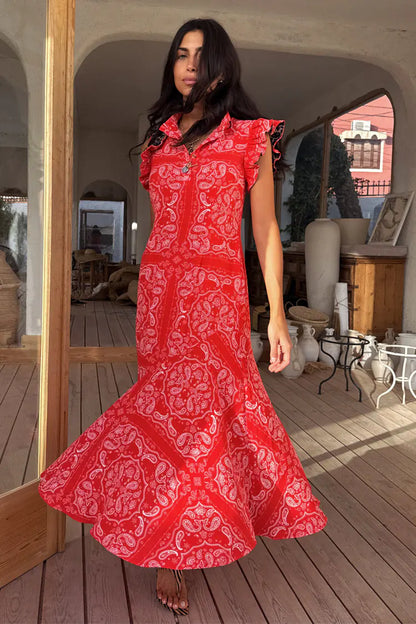 Red bandana Remi dress by NFD-preorder