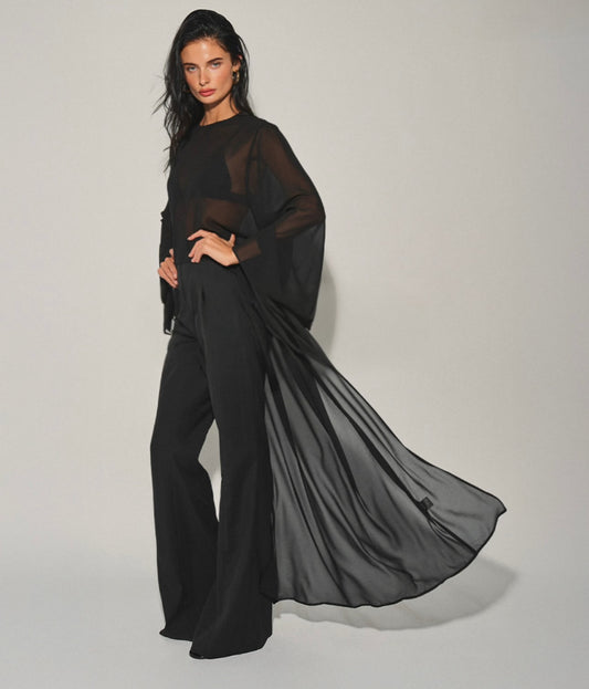 Whisper chiffon overlay top(more colors)