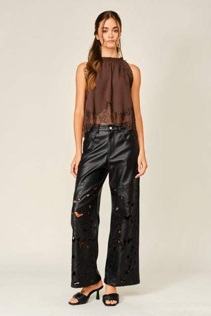 The Fleur Vegan leather pant