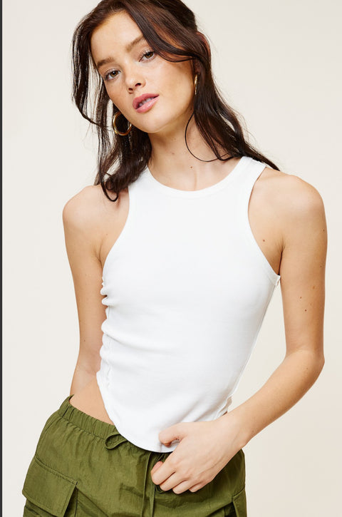 Curved hem basics tank