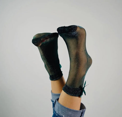 Sandrine glitter ankle socks