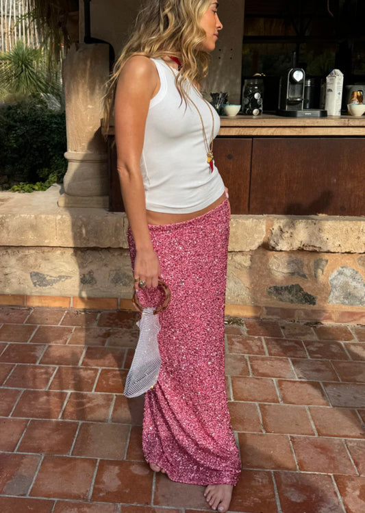 Doris pink sequins skirt by NFD