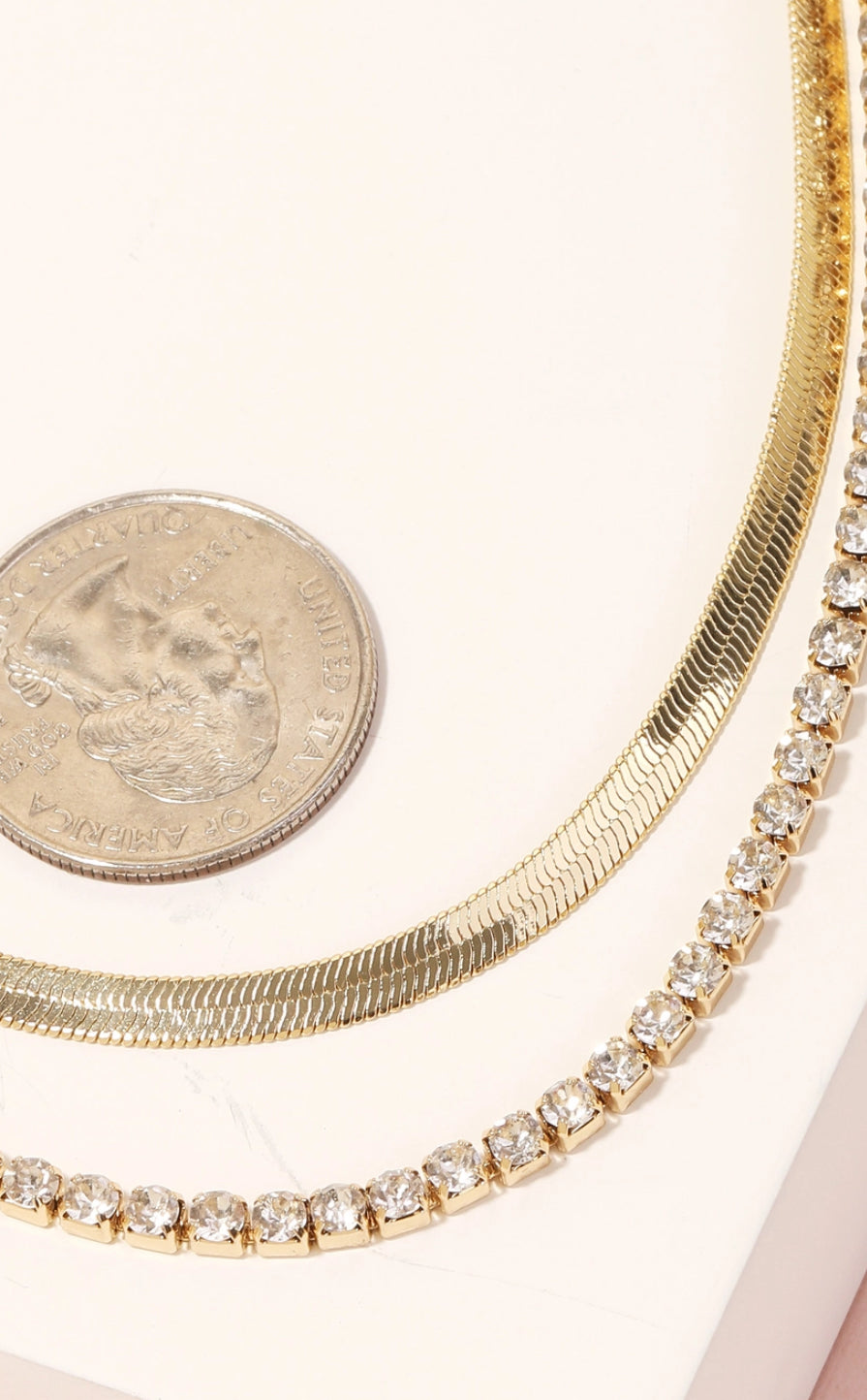 Stud and snake chain necklace set(more options)