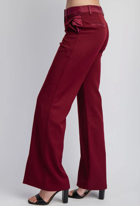 Bordeaux tuxedo pant