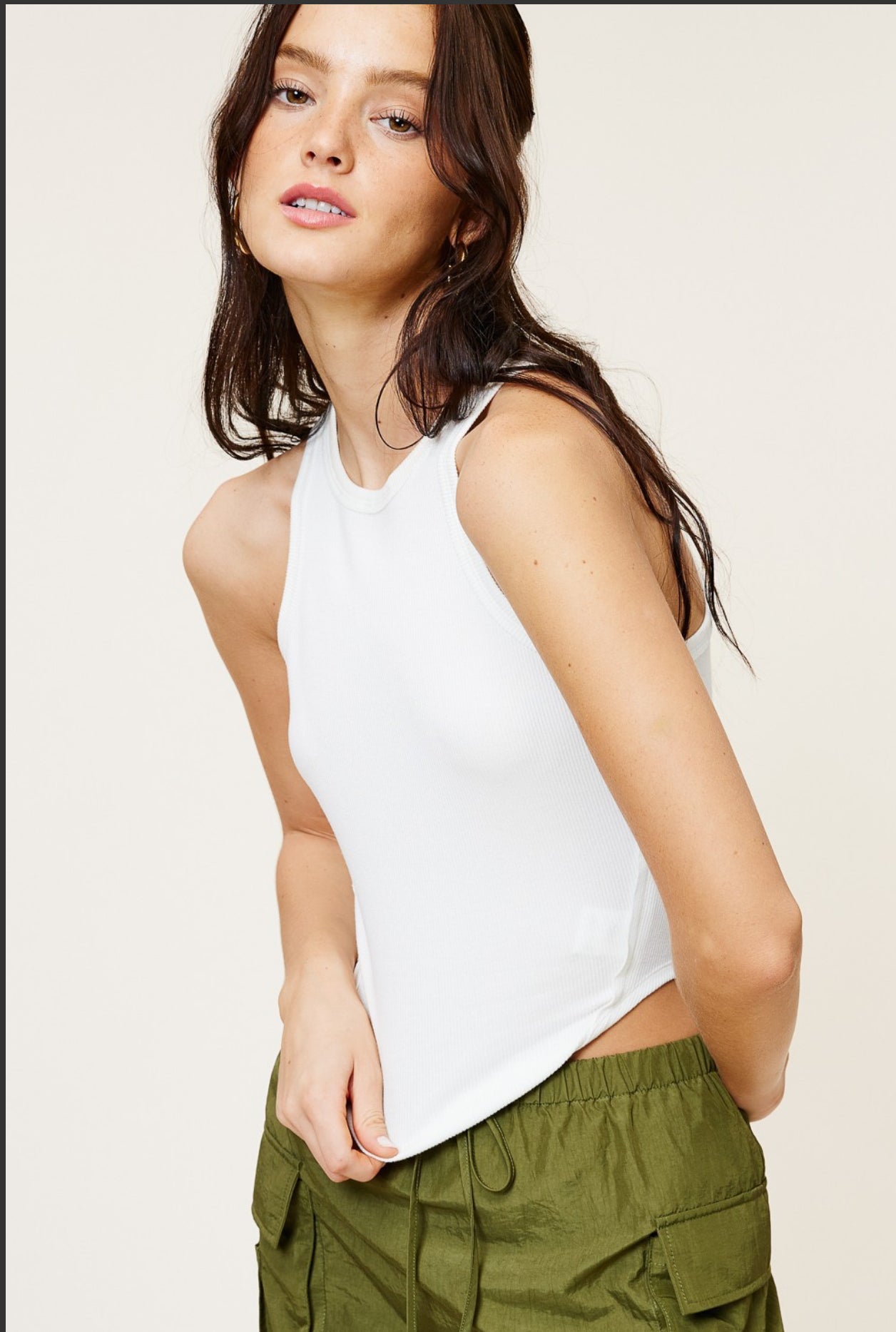 Curved hem basics tank