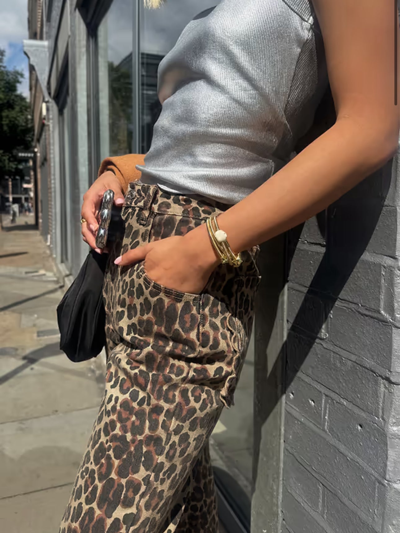 Leopard scallop detail jeans by NFD