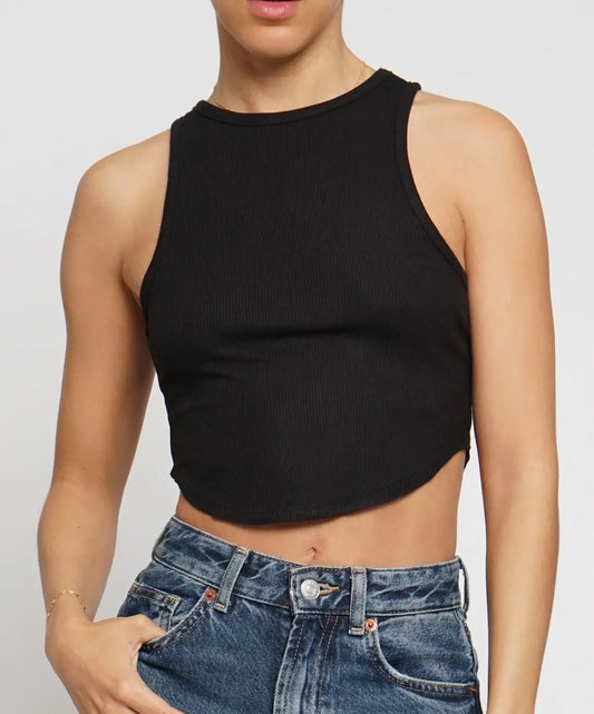 Cropped high neck tank(more colors)