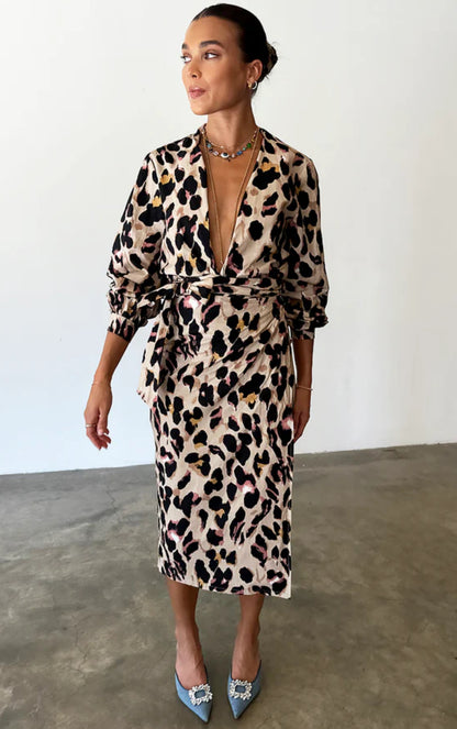 Leopard linen gabby shirt by Never Fully Dressed
