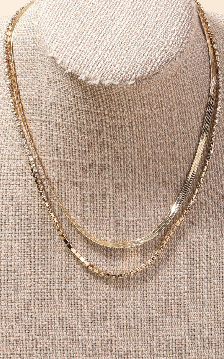 Stud and snake chain necklace set(more options)