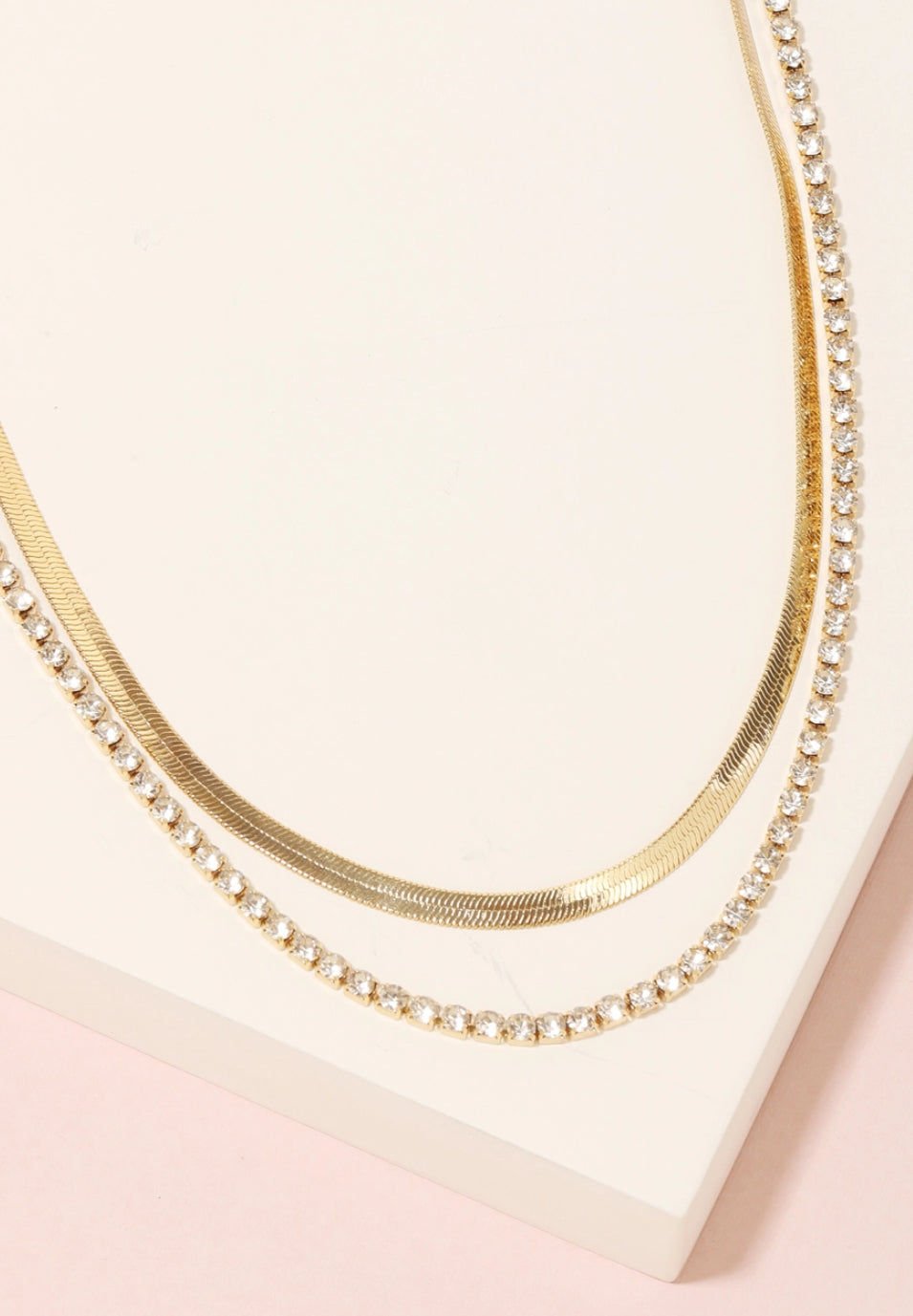 Stud and snake chain necklace set(more options)