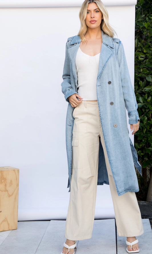 Heather tencel trench