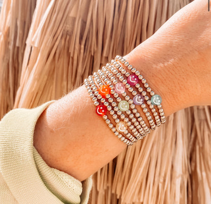 Gold beaded smiley face bracelets