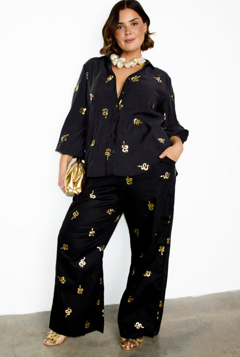Black and gold snake Elissa trouser by NFD