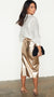 Gold vegan leather jaspre skirt by NFD