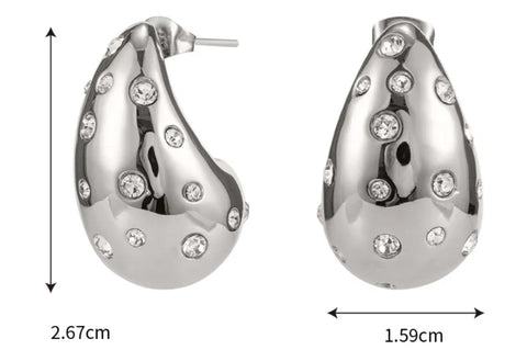Puffed teardrop earrings (more options)
