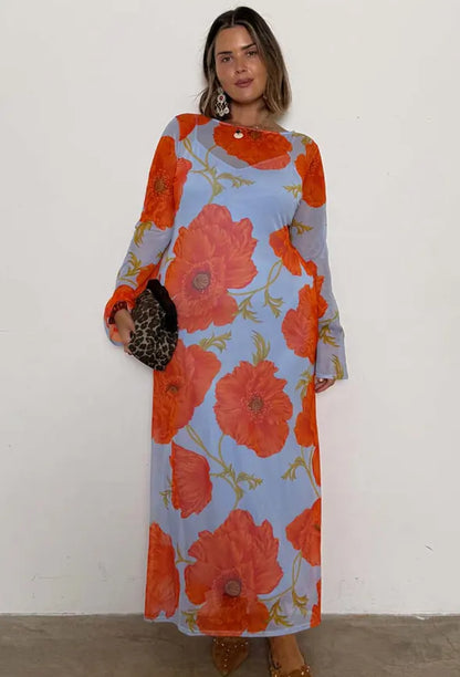 Blue Poppy Aria dress by Never fully Dressed