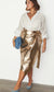 Gold vegan leather jaspre skirt by NFD