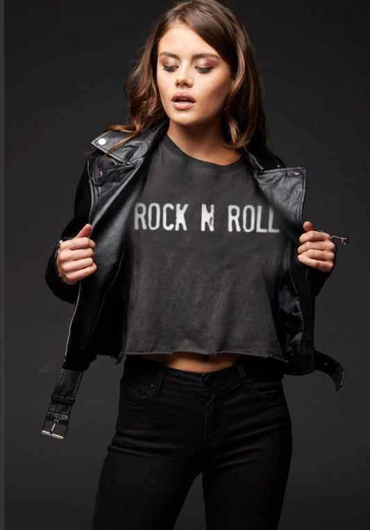 Rock n roll crop tee