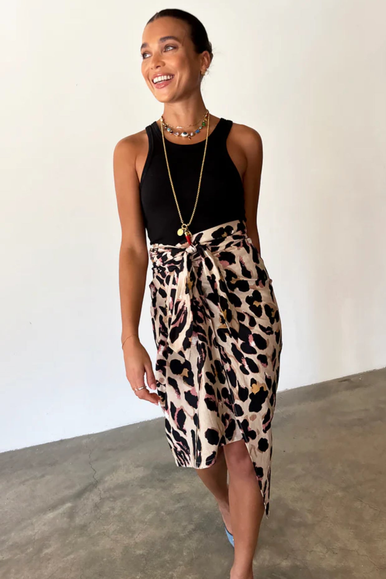 Leopard linen Never Fully dressed Jasper skirt