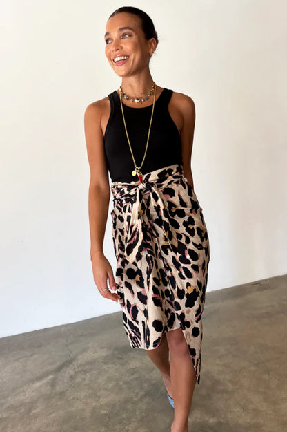Leopard linen Never Fully dressed Jasper skirt