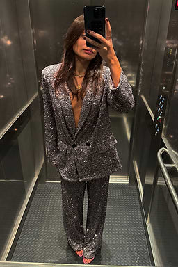 Gunmetal sequins Freddie trousers by NFD