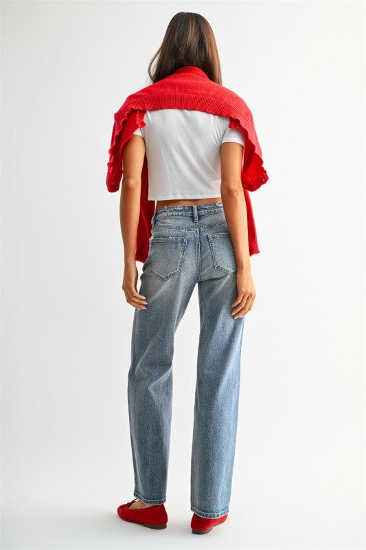 Sweetheart embroidered jeans