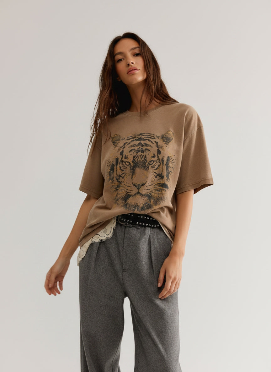 TIGER NEUTRALS GOLD FOIL TEE