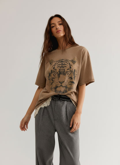 TIGER NEUTRALS GOLD FOIL TEE