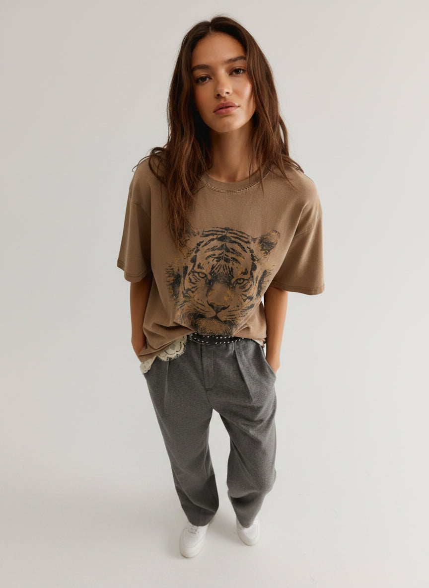 TIGER NEUTRALS GOLD FOIL TEE