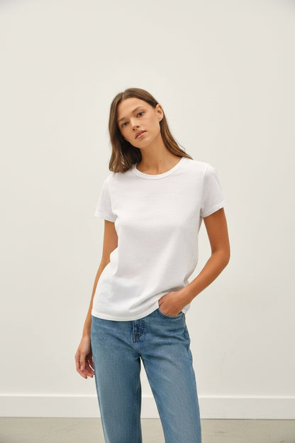Paperdoll basics  COTTON SLUB TEE in White