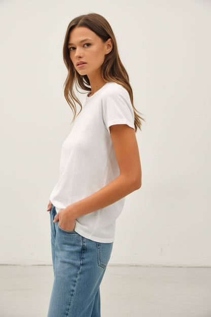 Paperdoll basics  COTTON SLUB TEE in White