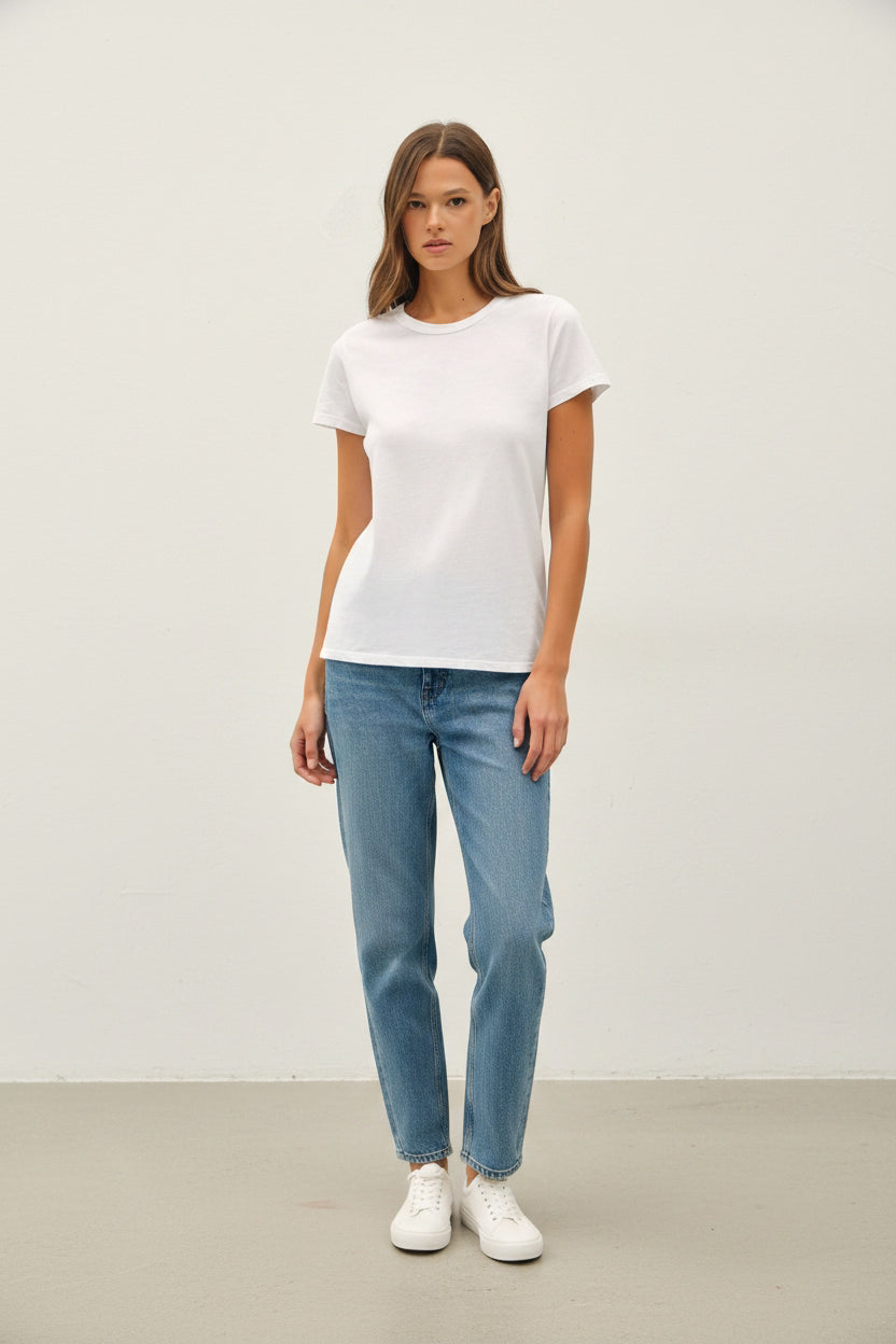 Paperdoll basics  COTTON SLUB TEE in White