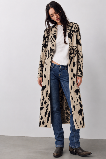 Intarsia Longline Knit Cardigan-pre order-pre order