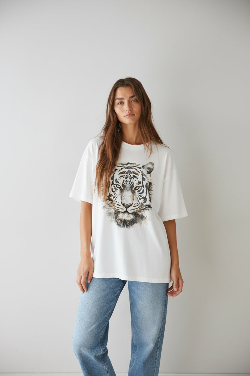 TIGER NEUTRALS GOLD FOIL TEE- PREORDER 09/25