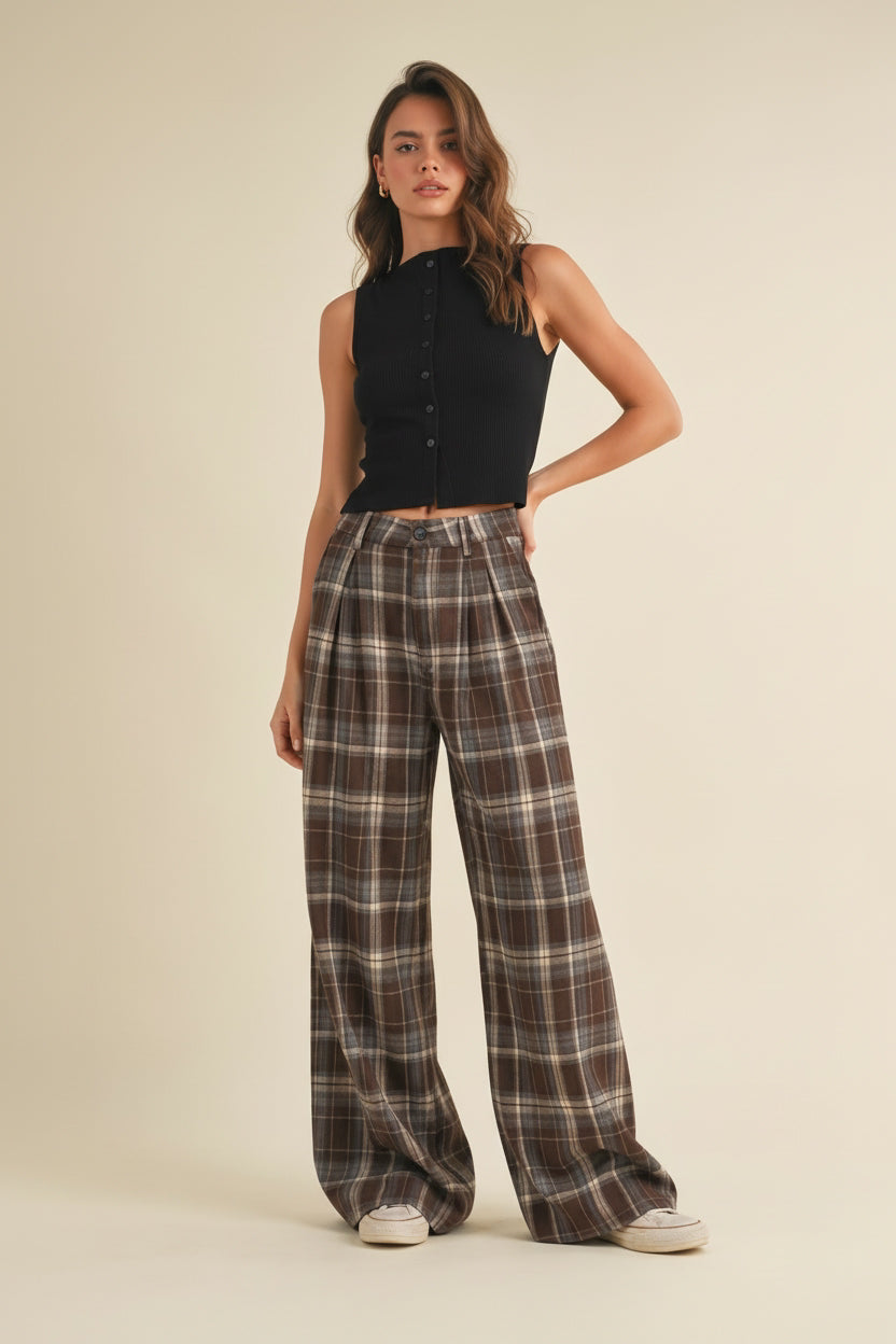 Sutton plaid trousers
