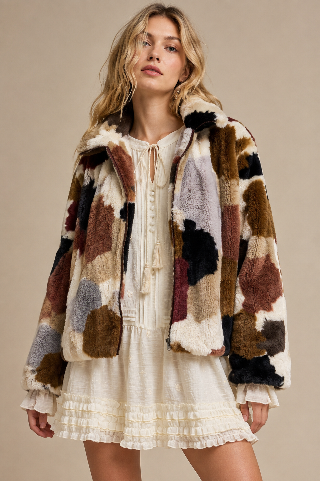 Retro mosaic coat