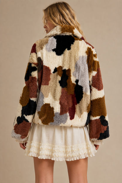 Retro mosaic coat