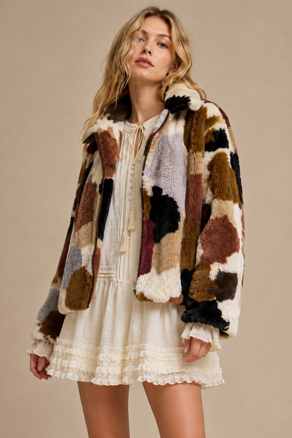 Retro mosaic coat