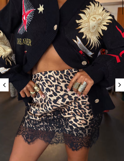 Leopard and lace Maeve skirt by NFD