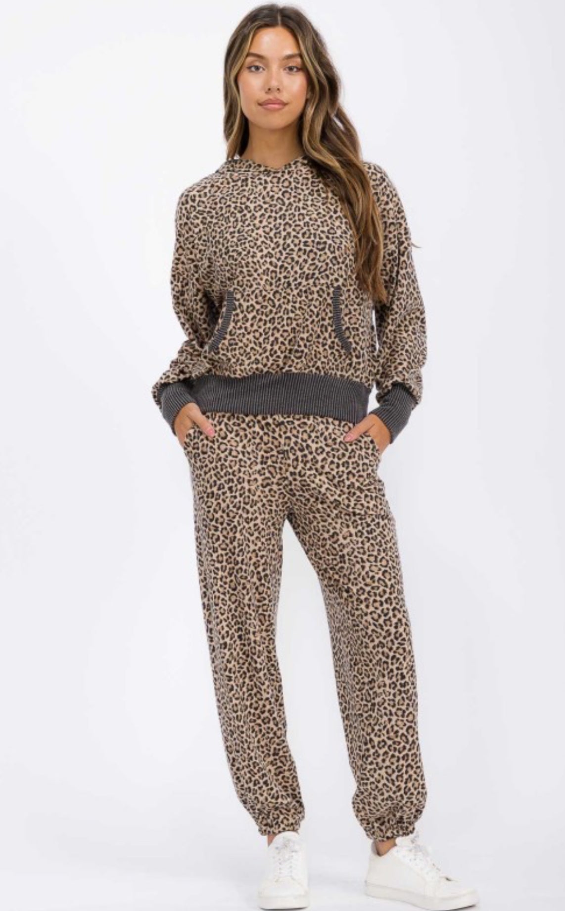 PaperDoll Essentials leopard jogging suit