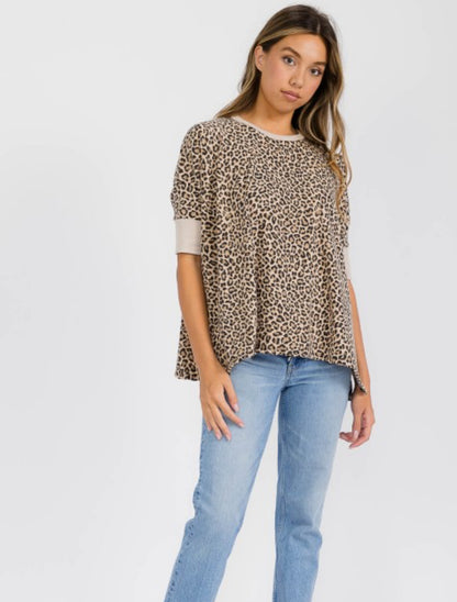 PaperDoll leopard boxy tee