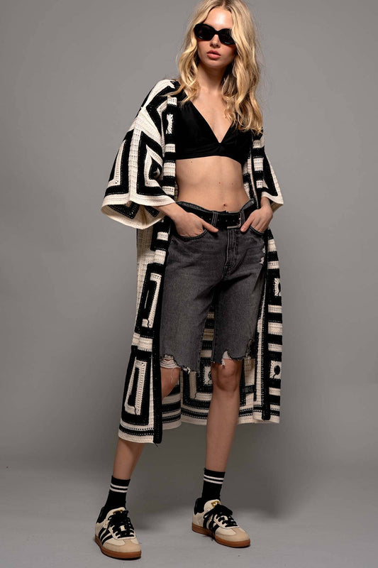Geo cardigan o/s