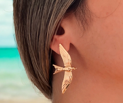 Take Flight- Swallow Bird 18K gold Earrings