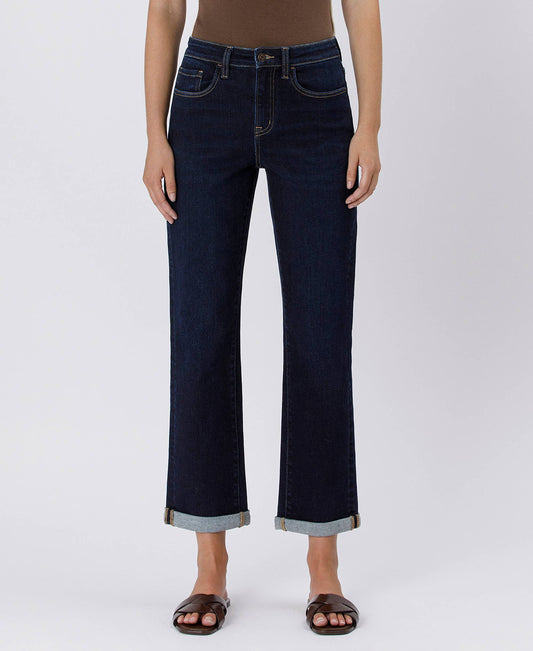 Bella CUFFED CROP STRAIGHT JEANS- some sizes preorder